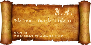 Ménesi Aurélián névjegykártya